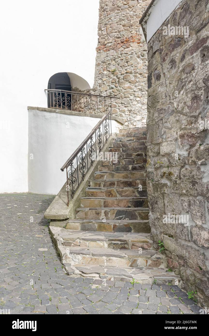 stone staircase in the castle Stock Photo