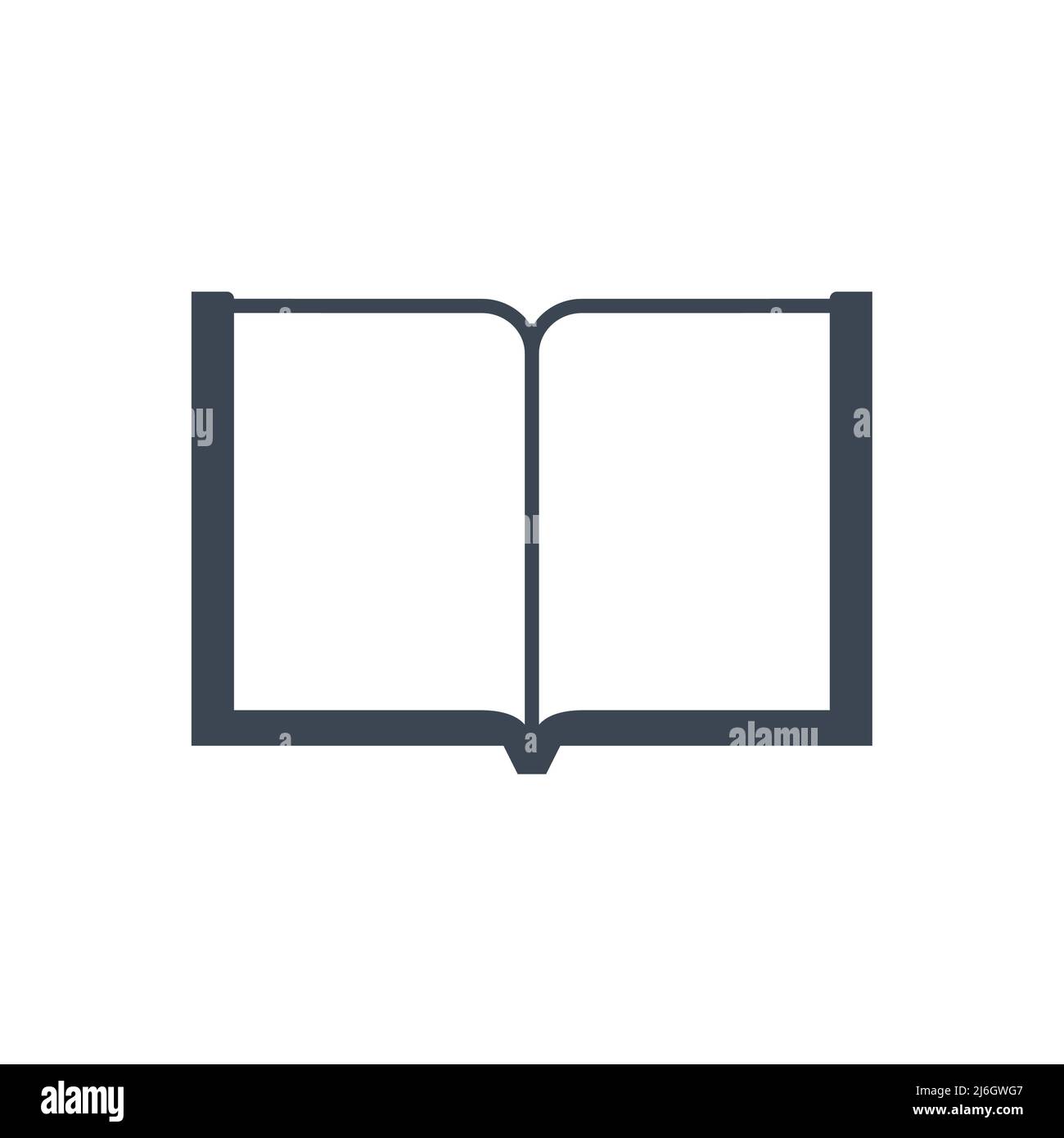 Book related vector glyph icon. Open book with blank sheets. Isolated on white background. Editable vector illustration Stock Vector
