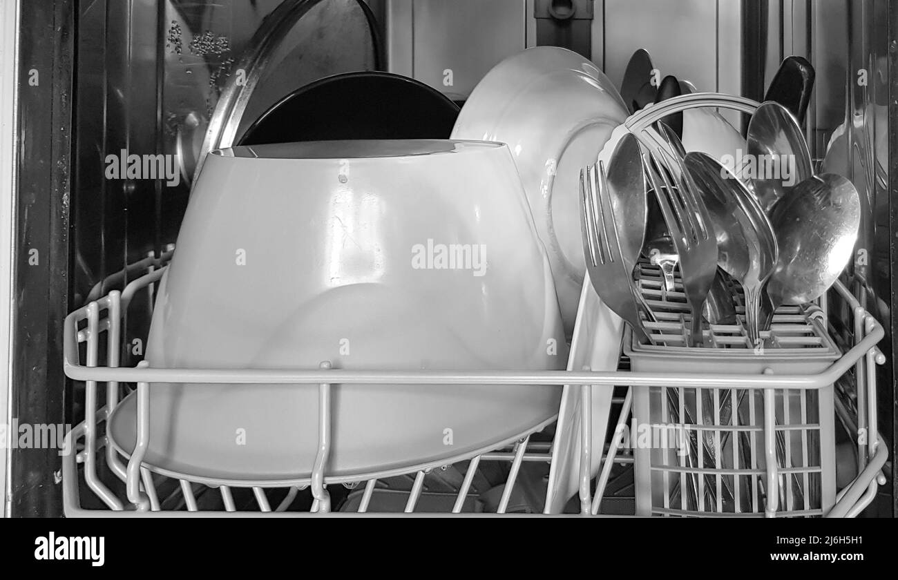 Inside a dishwasher Black and White Stock Photos & Images Alamy
