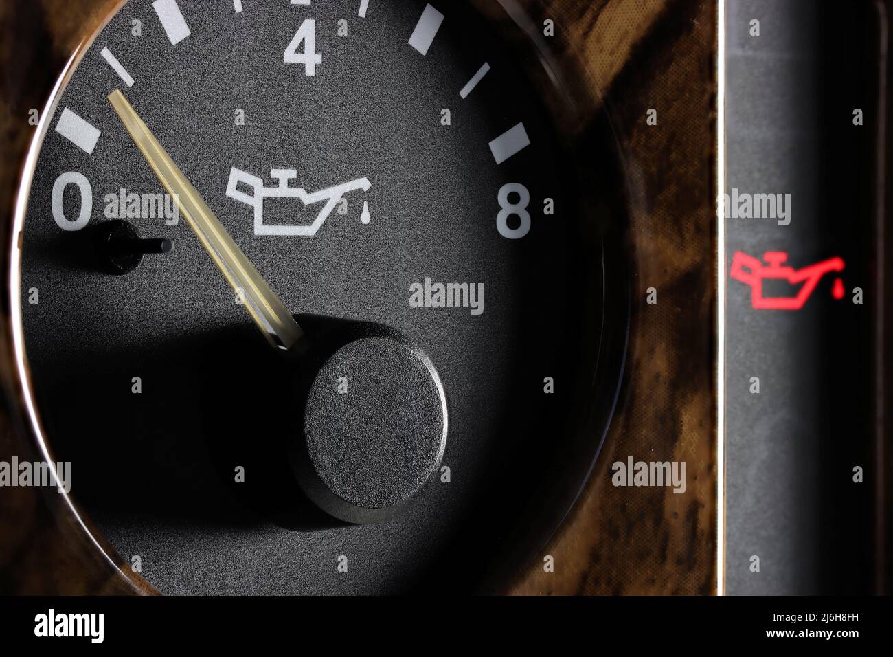 oil pressure gauge in car dashboard low Stock Photo Alamy