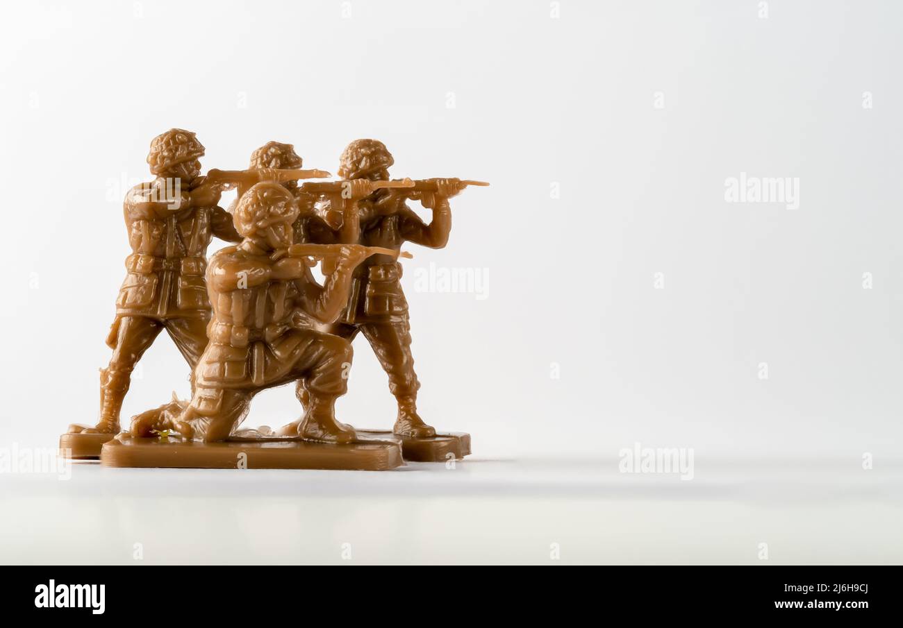 Selected focus American  Special forces  toy soldier  in brown, action pose Stock Photo