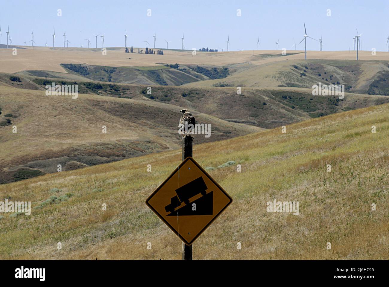 Columbia Countywashingtonusa 25 July 2010 Wind Turbines On Hills In