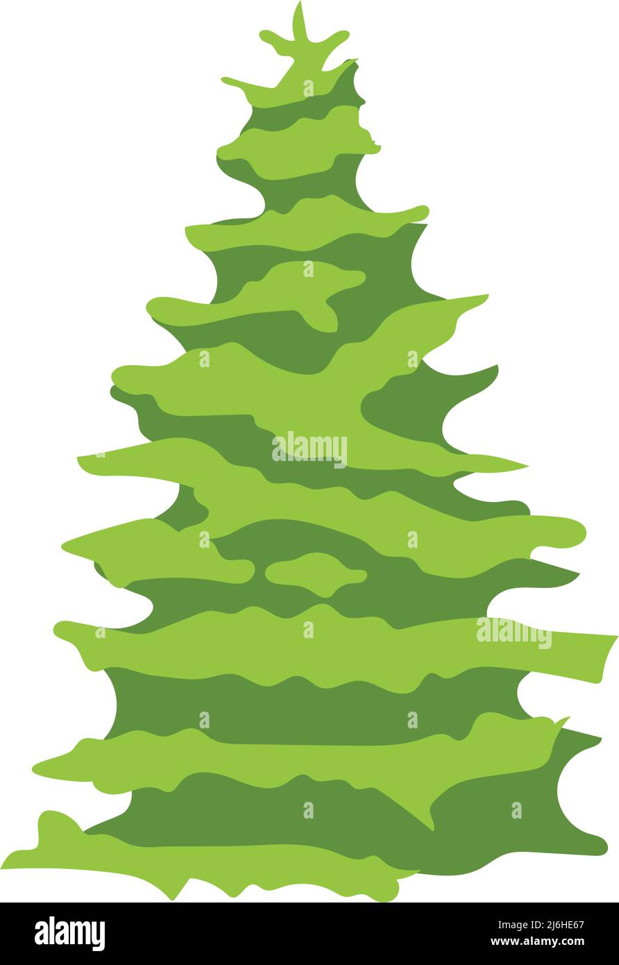 Evergreen tree semi flat color vector object Stock Vector Image & Art ...