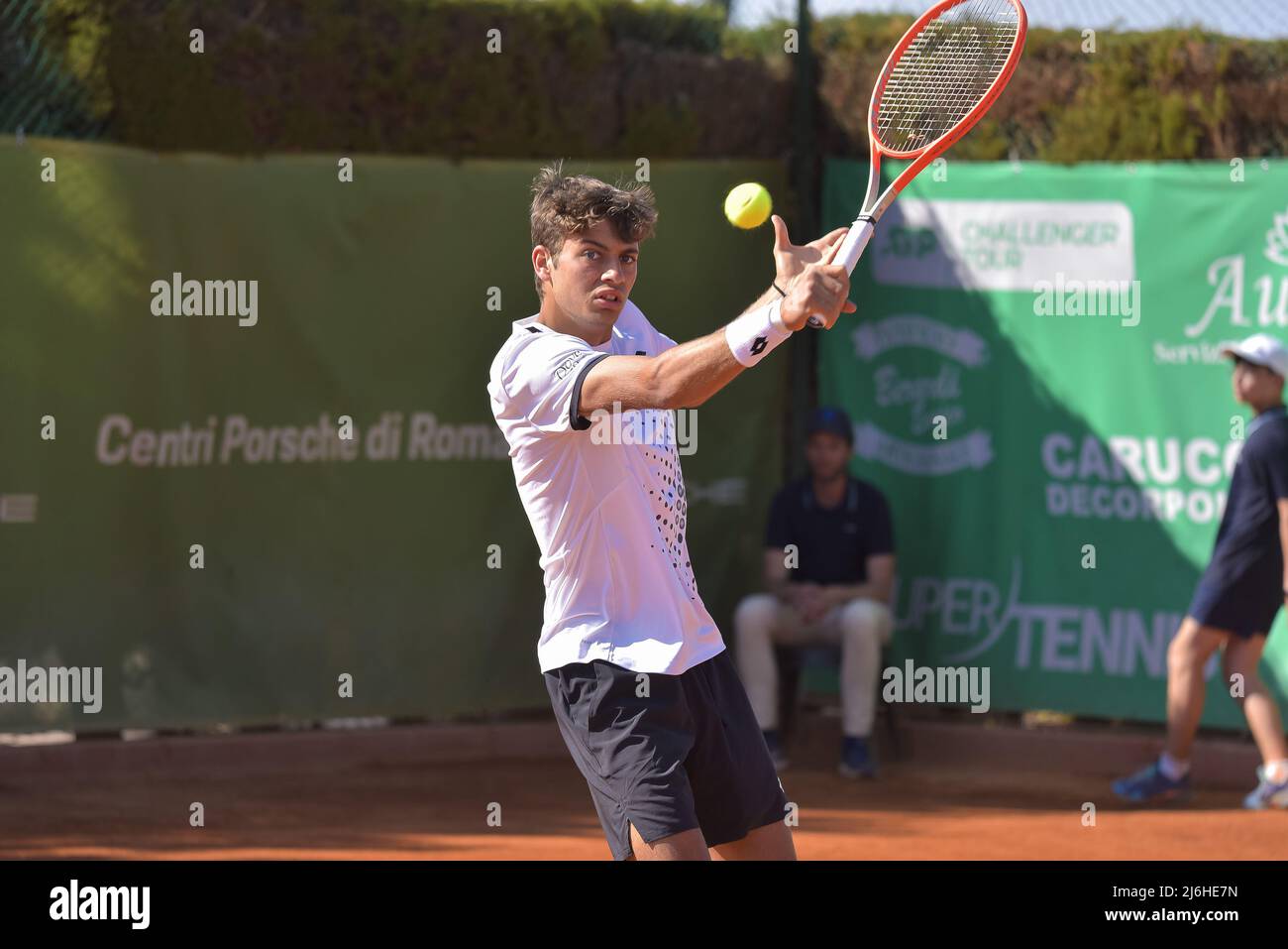 Flavio Cobolli (ITA) during the semi-final of the ATP Challenger Roma Open  tennis tournament at Garden Tennis Club on April 30, 2022 in Rome, Italy  Stock Photo - Alamy