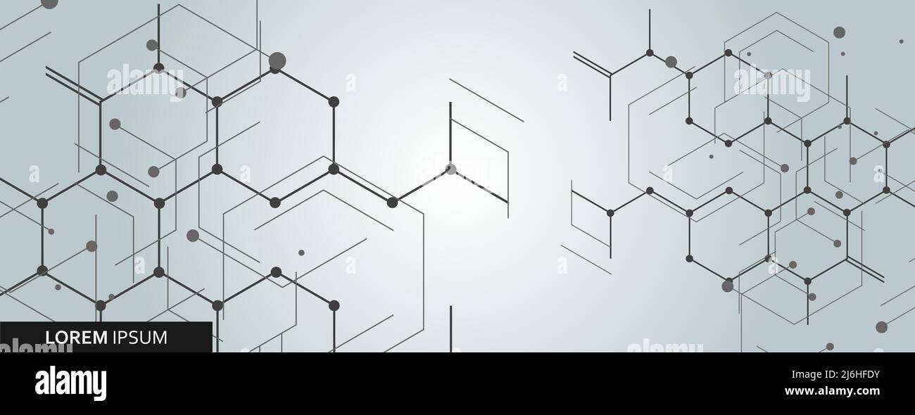 Vector network hexagon and connected cells background Stock Vector
