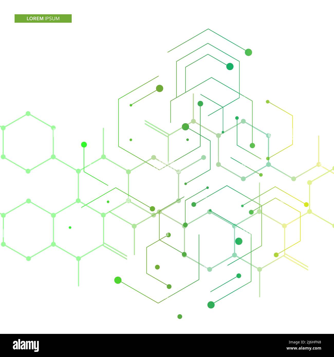 Molecular hexagons structures on white background. Vector illustration Stock Vector