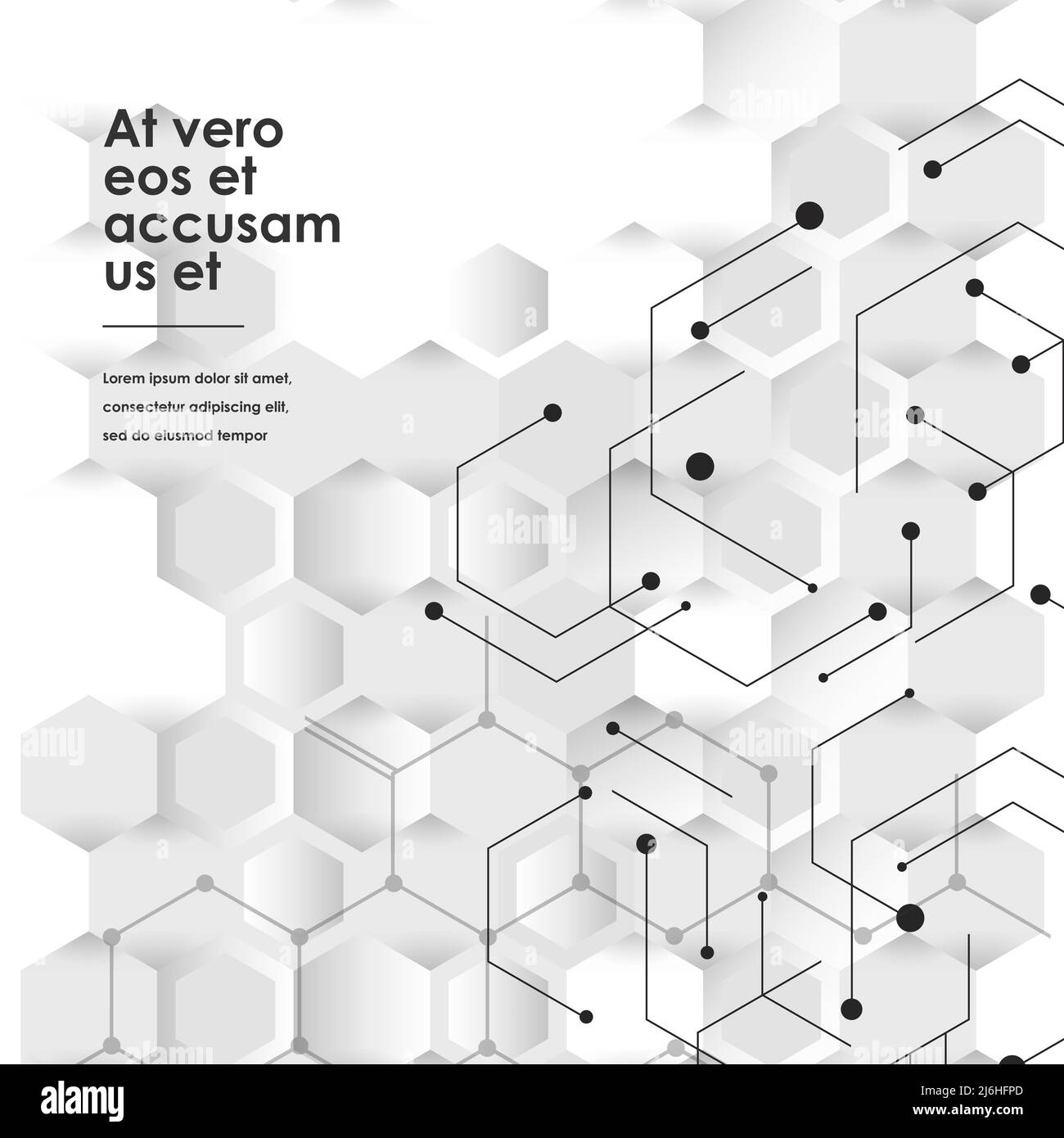 Hexagons connect background and abstract science design. Vector illustration Stock Vector