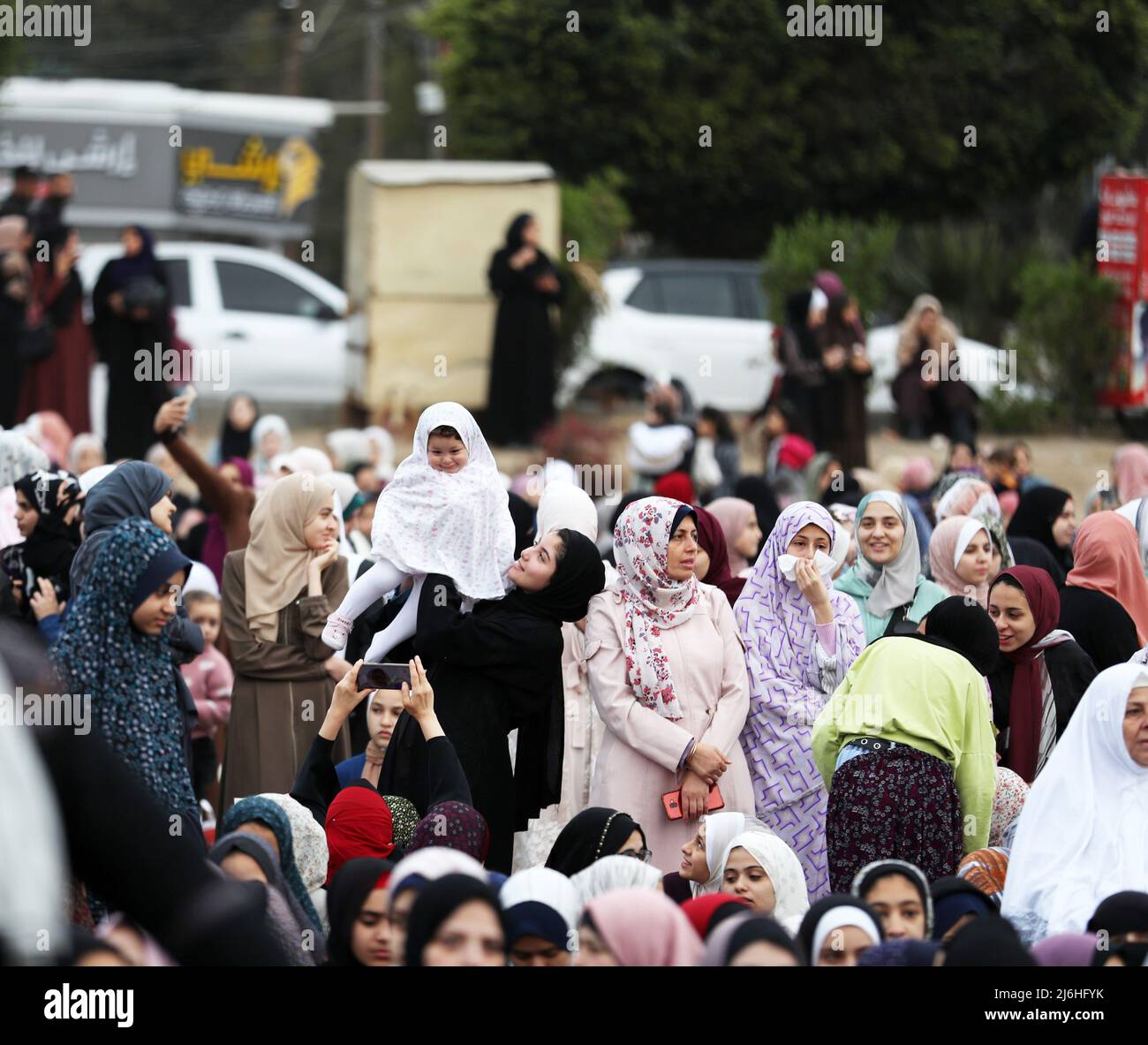 Muslims In Gaza Gaza City, Palestine. 1st May 2022. Palestinian Muslims perform morning ...