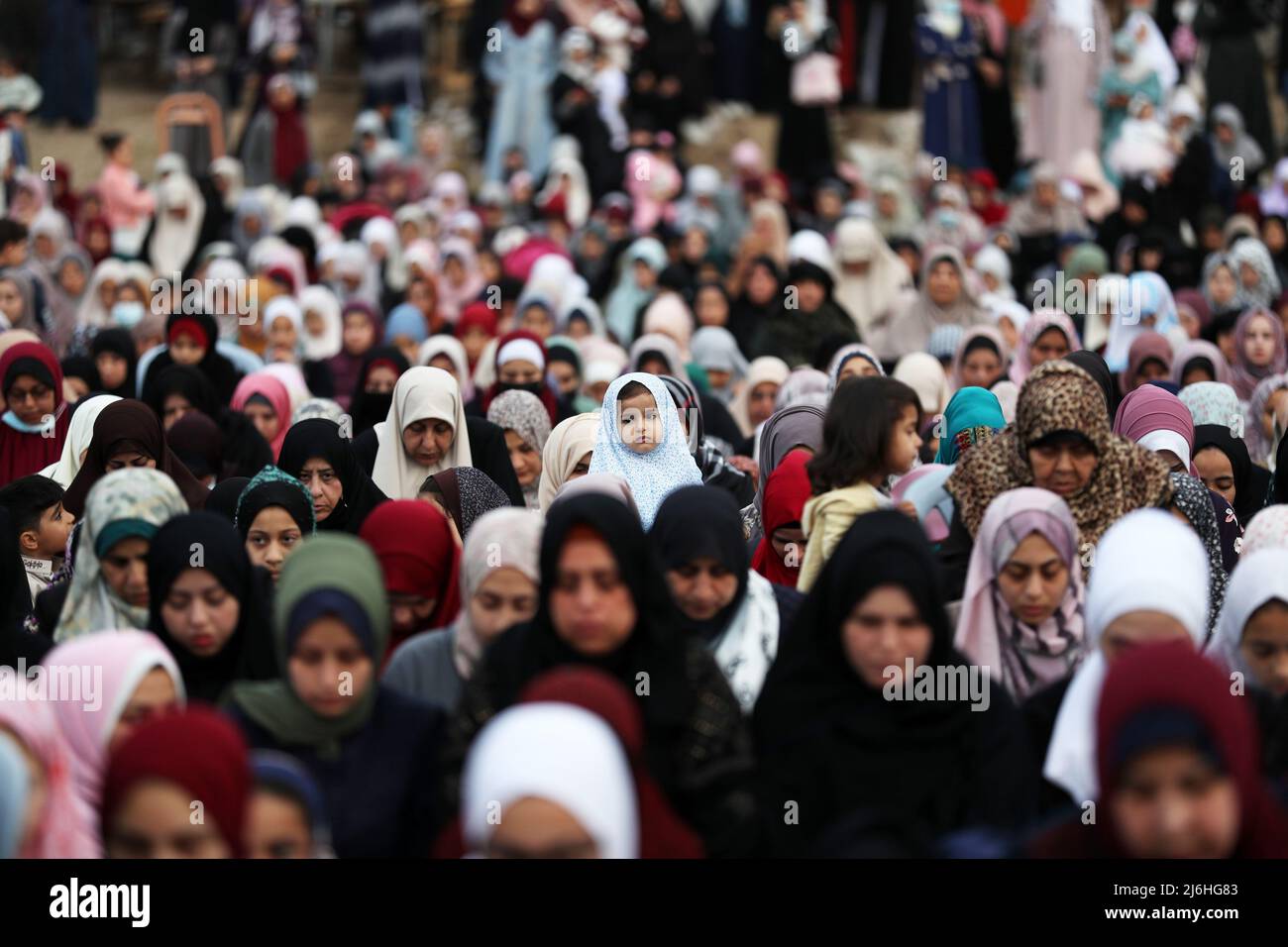 Muslims In Gaza Gaza City, Palestine. 1st May 2022. Palestinian Muslims perform morning ...