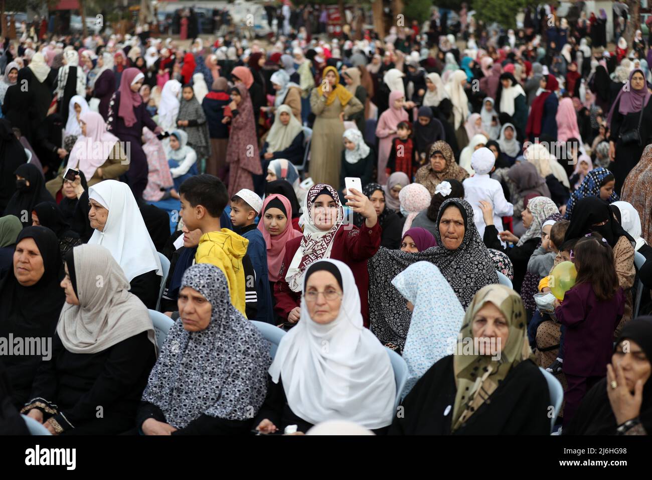 Muslims In Gaza Gaza City, Palestine. 1st May 2022. Palestinian Muslims perform morning ...