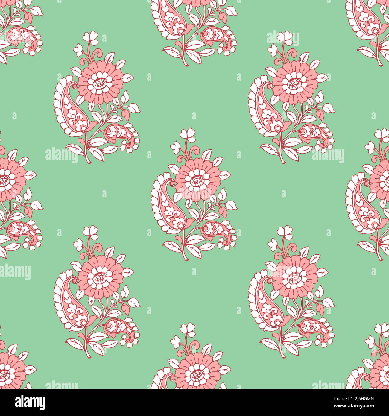 Indian flower block print seamless design for wallpaper wrapping paper  background fabric Stock Vector Image  Art  Alamy