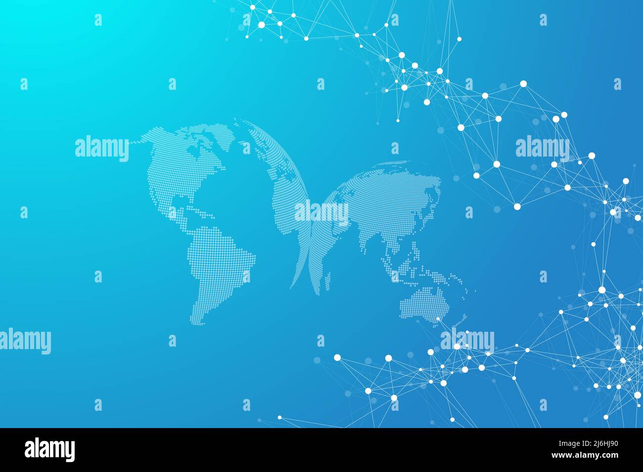 World map point with global technology networking concept. Digital data ...