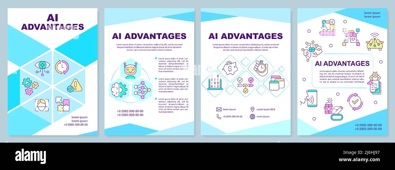 Artificial intelligence advantages brochure template Stock Vector Image ...