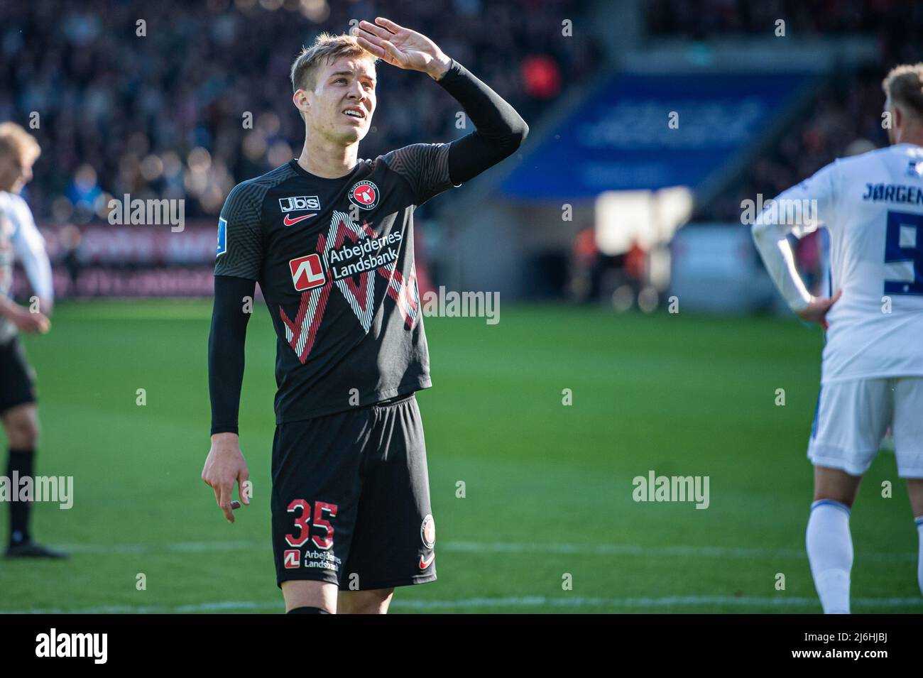 Herning, Denmark. 01st, May 2022. Charles (35) of FC Midtjylland seen during the 3F Superliga match between FC Midtjylland and FC Copenhagen at MCH Arena in Herning. (Photo credit: Gonzales Photo - Morten Kjaer). Stock Photo