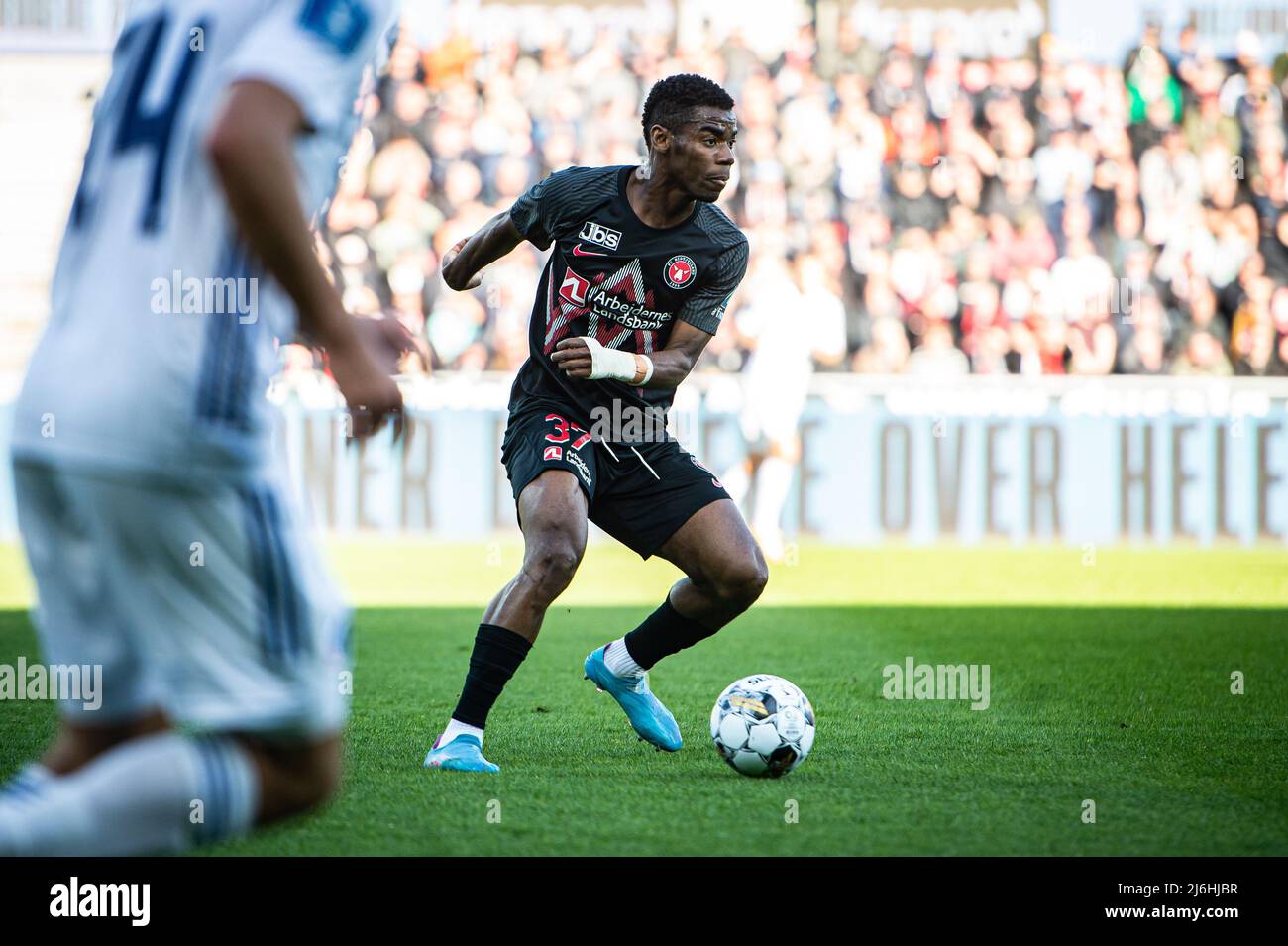 Herning, Denmark. 01st, May 2022. Raphael Onyedika (37) of FC Midtjylland  seen during the 3F Superliga match between FC Midtjylland and FC Copenhagen  at MCH Arena in Herning. (Photo credit: Gonzales Photo -