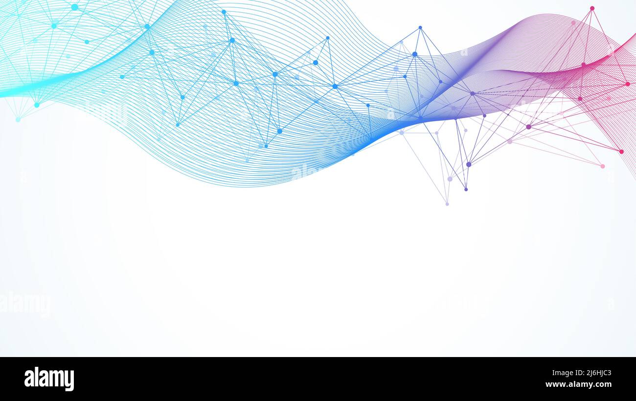 Geometric abstract background with connected lines and dots ...