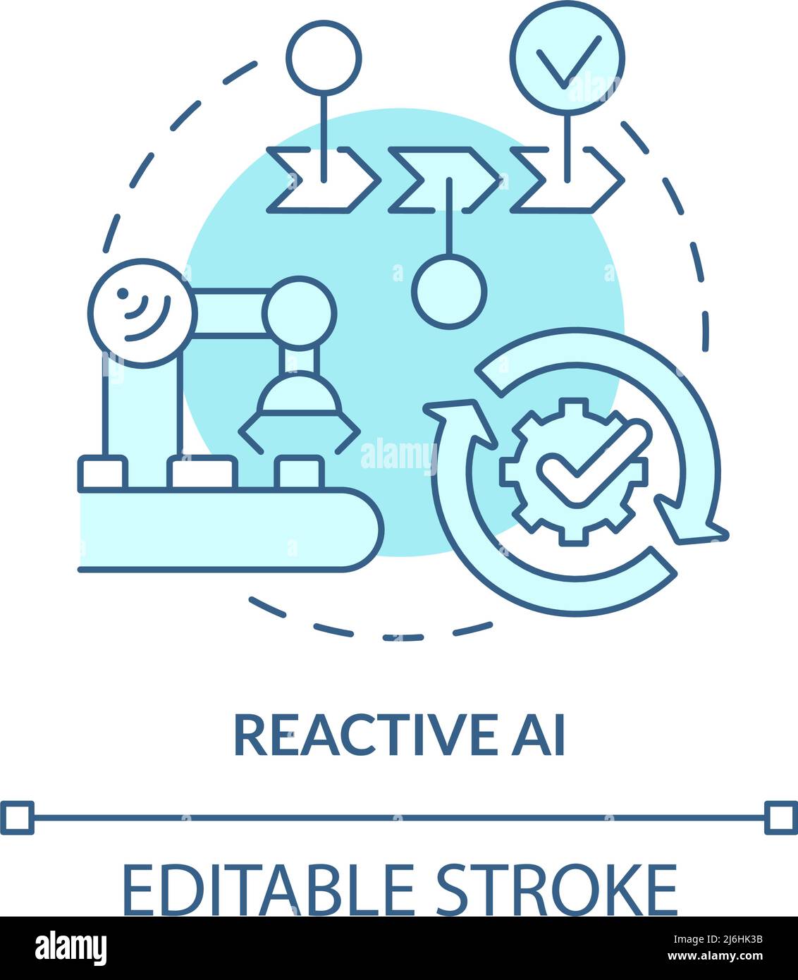 Reactive AI turquoise concept icon Stock Vector