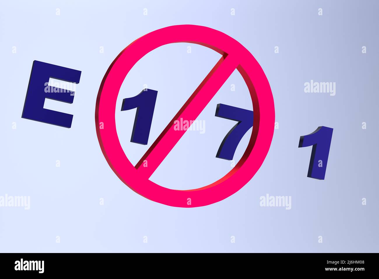 Food additive E171. Danger and prohibition Titanium dioxide concept. 3D ...