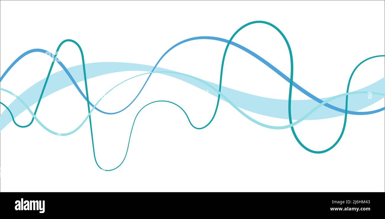 Water waves, blue lines. Abstract motion, Water pattern Stock Vector