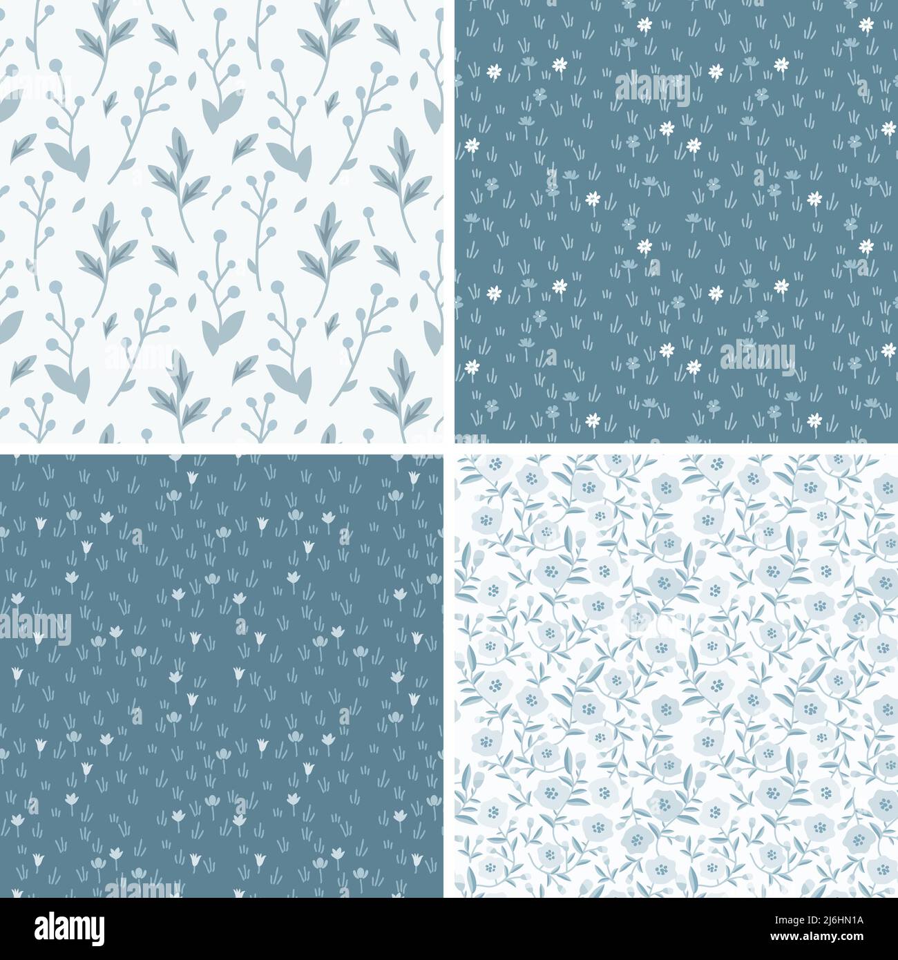 Seamless decorative vector floral patterns set Stock Vector Image & Art ...