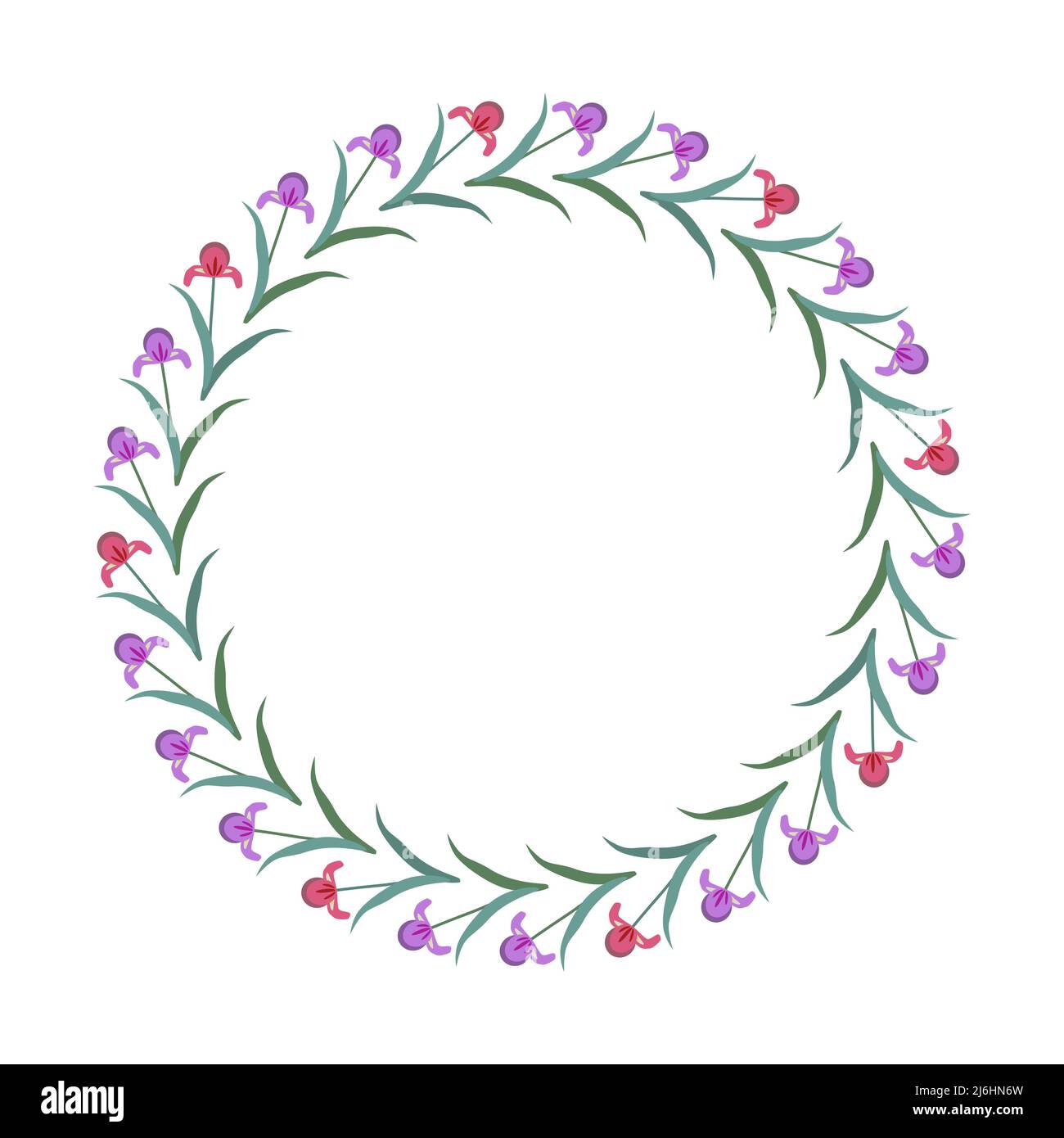 Decorative frame with vector flowers Stock Vector Image & Art - Alamy
