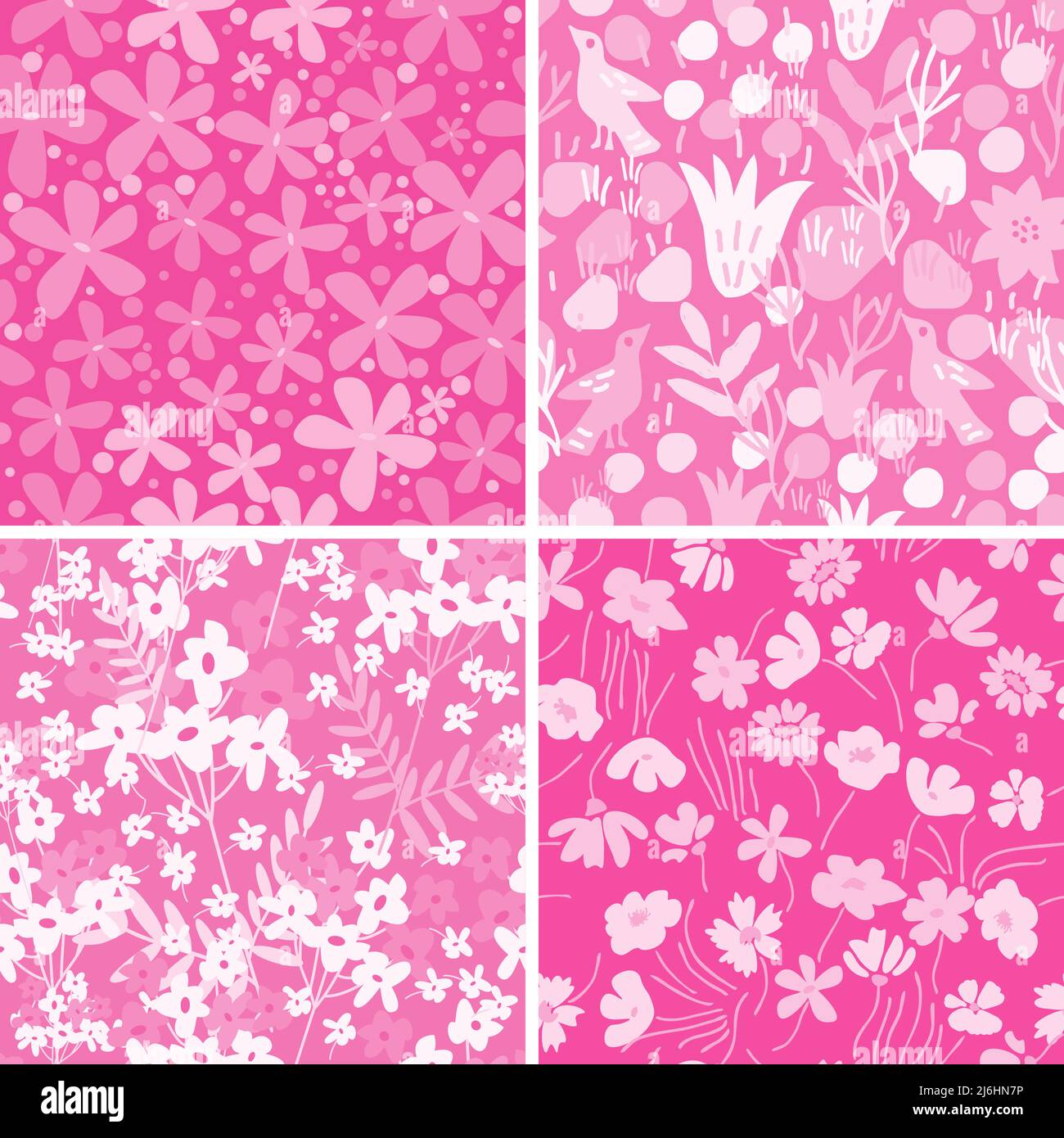 Seamless decorative vector floral patterns set Stock Vector Image & Art ...