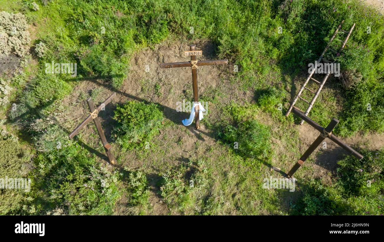 crosses for the representation of the crucifixion of Jesus on the cross ...