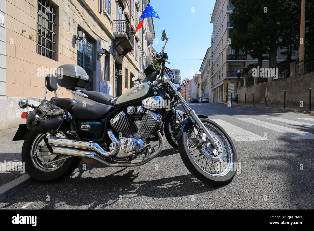 Motorcycle chopper Yamaha Virago on the street Stock Photo