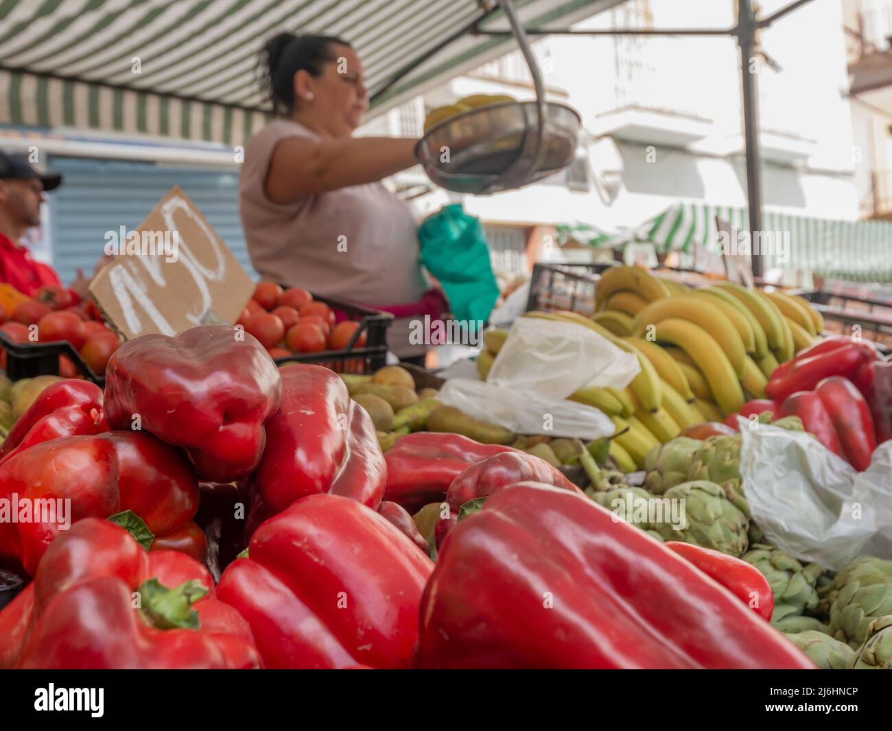 Peppers On A Market Stall Stock Photo - Alamy