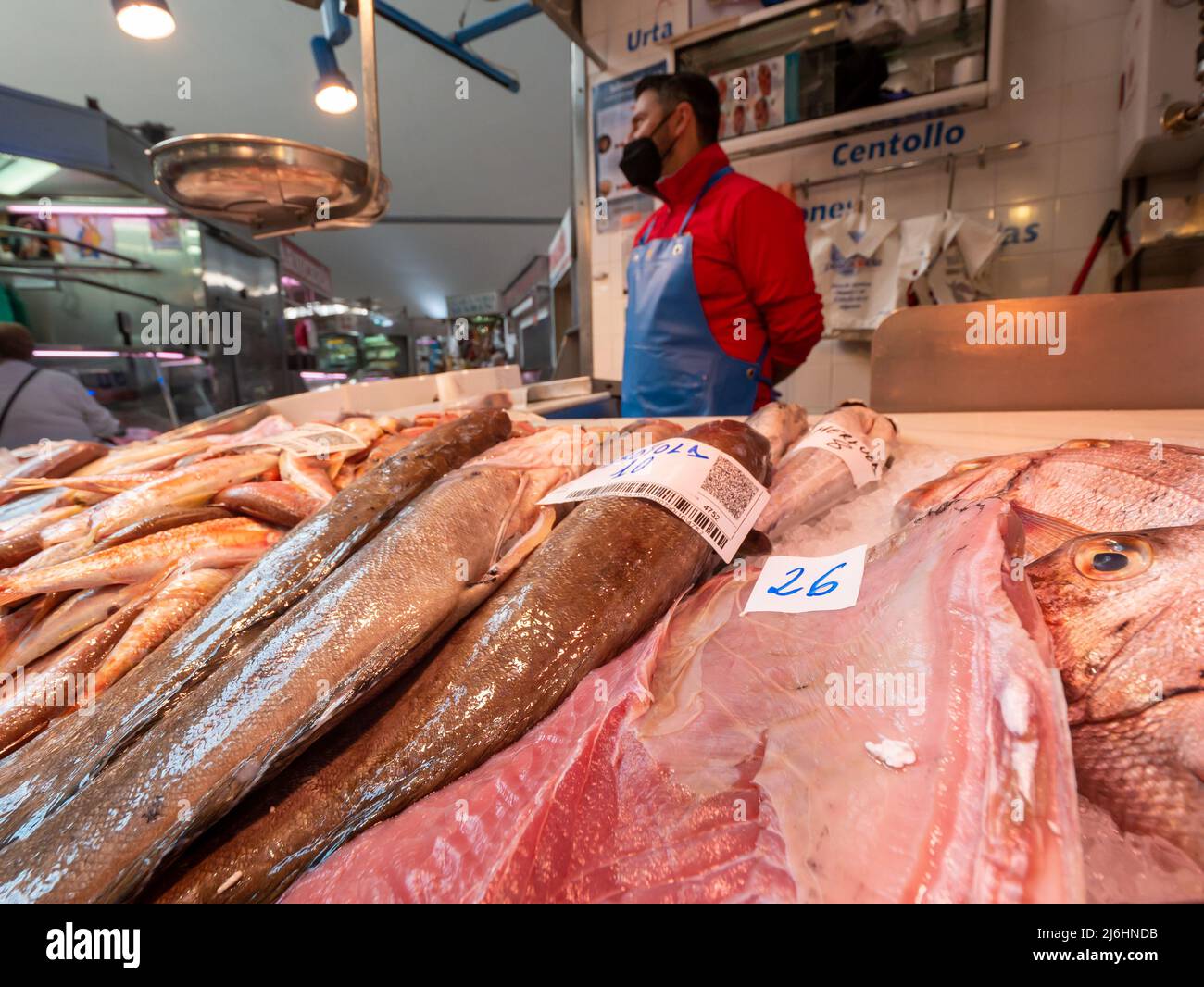 Fresh Fish In A Market Hall Stock Photo Alamy