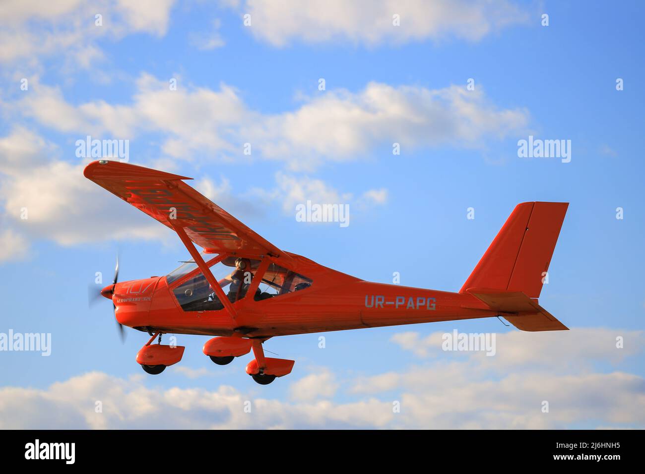 Private propeller plane Aeroprakt-32LL flies in the sky Stock Photo - Alamy