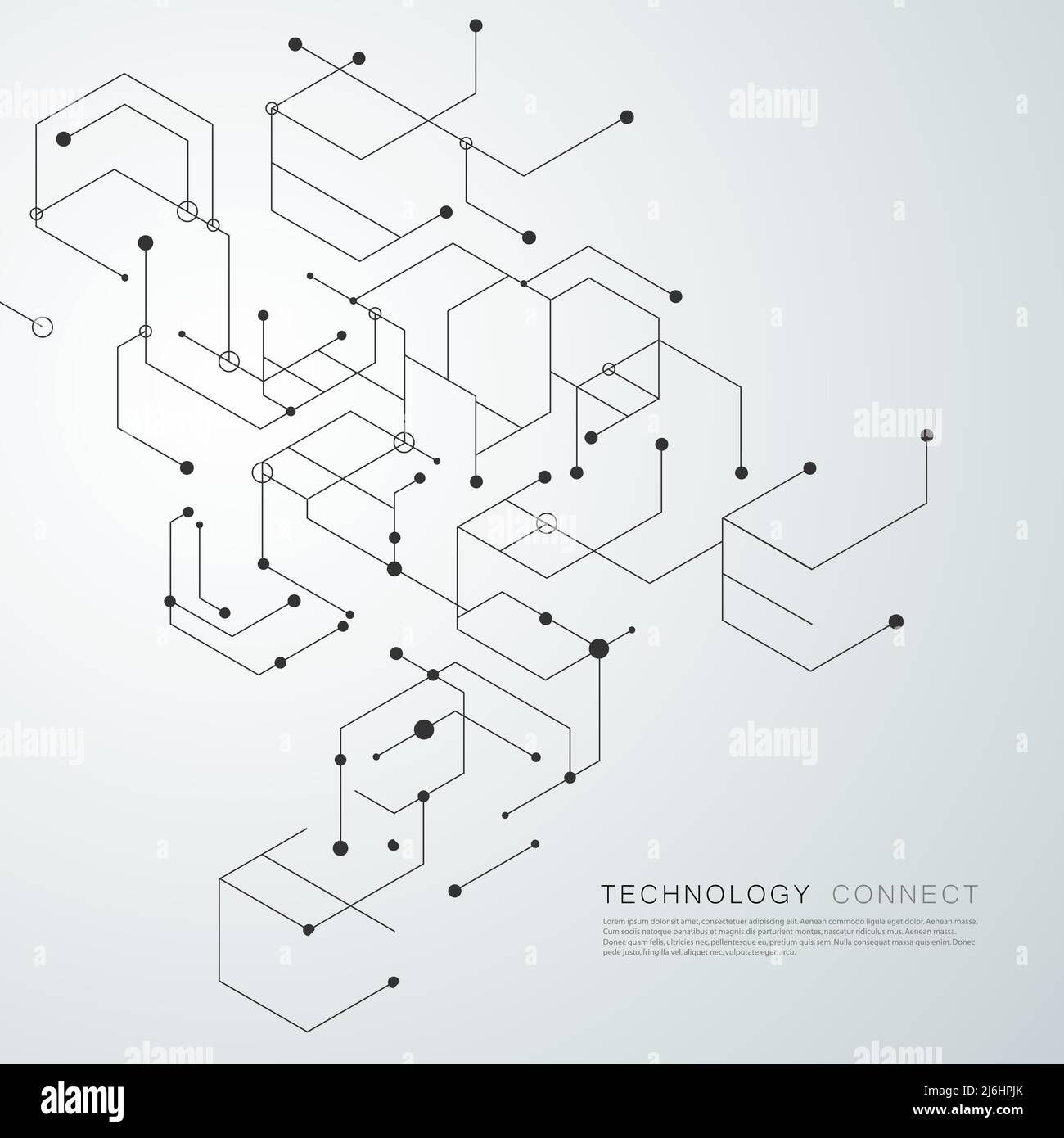 Tech Graphics Modern Vector banner design, white background with hexagon pattern. Connection ...