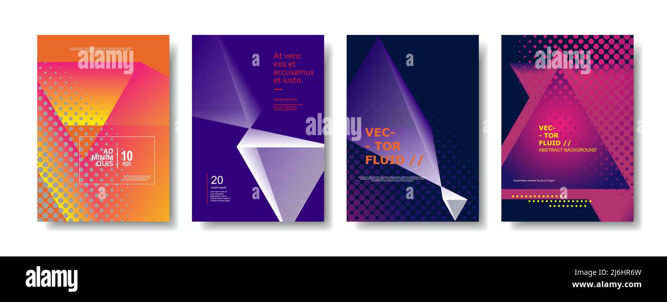 Minimal Vector covers design. Cool halftone gradients. Future Poster template. Stock Vector