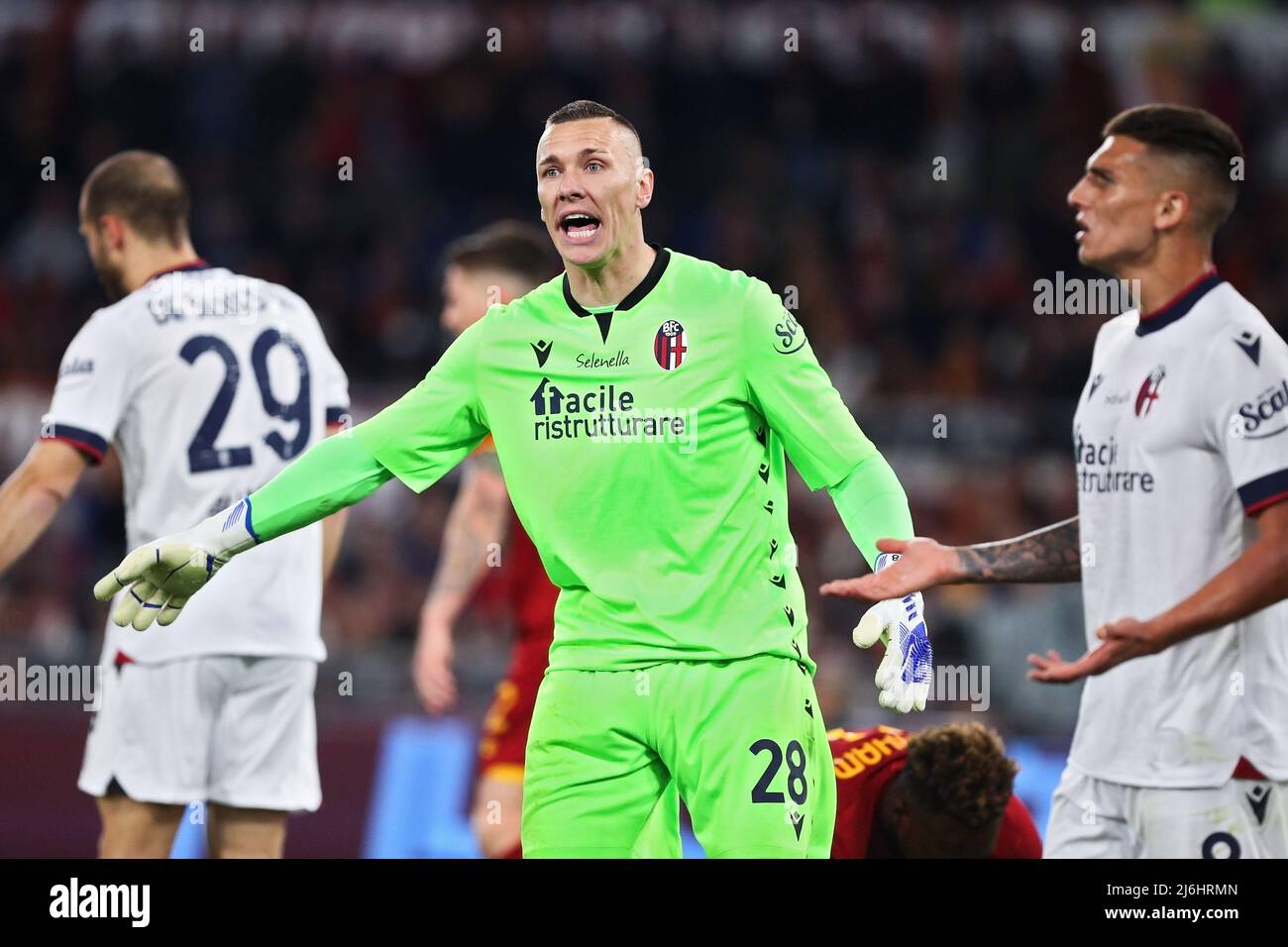 Lukasz Skorupski goalkeeper of Bologna reacts during the Italian