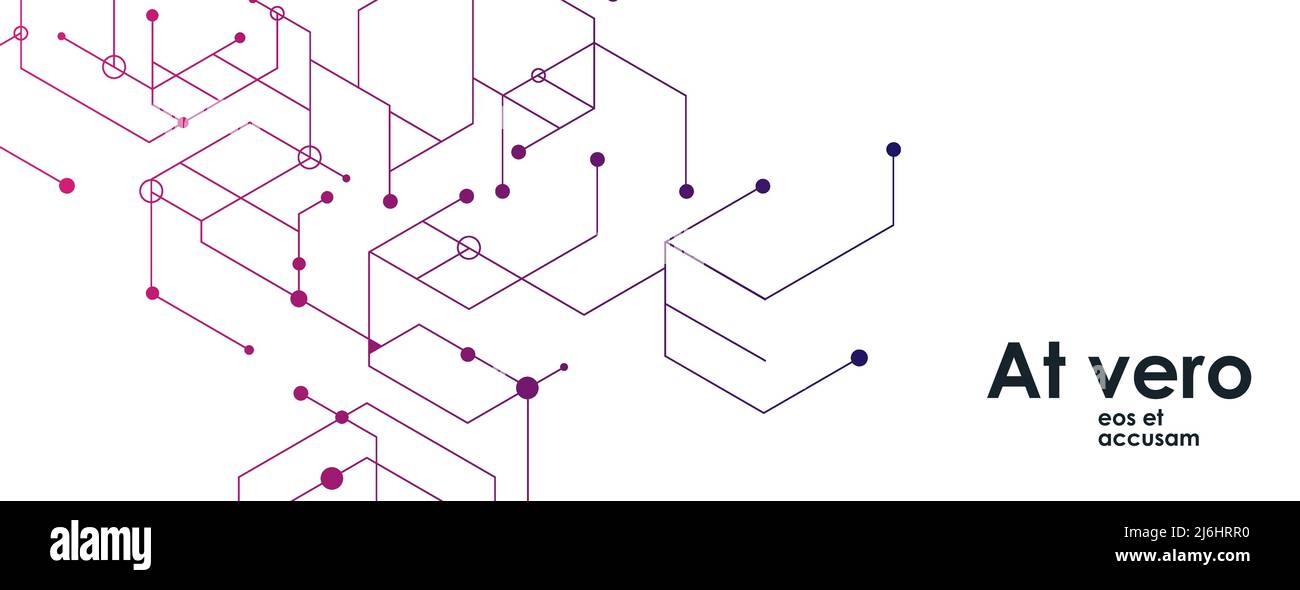 Vector connect lines and dots. Banner template for technology. Stock Vector