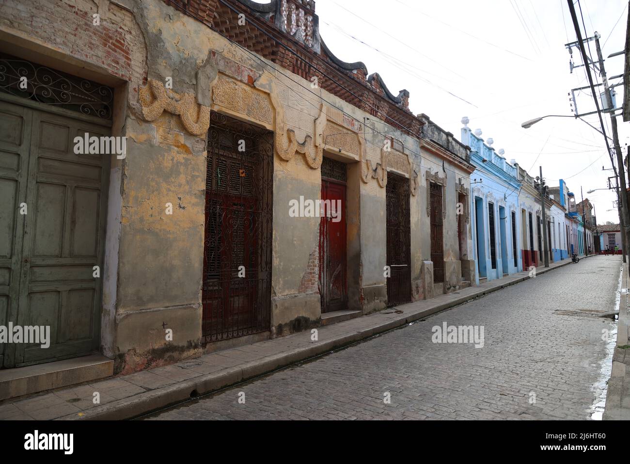 The characteristic houses of Camaguey, Cuba Stock Photo Alamy
