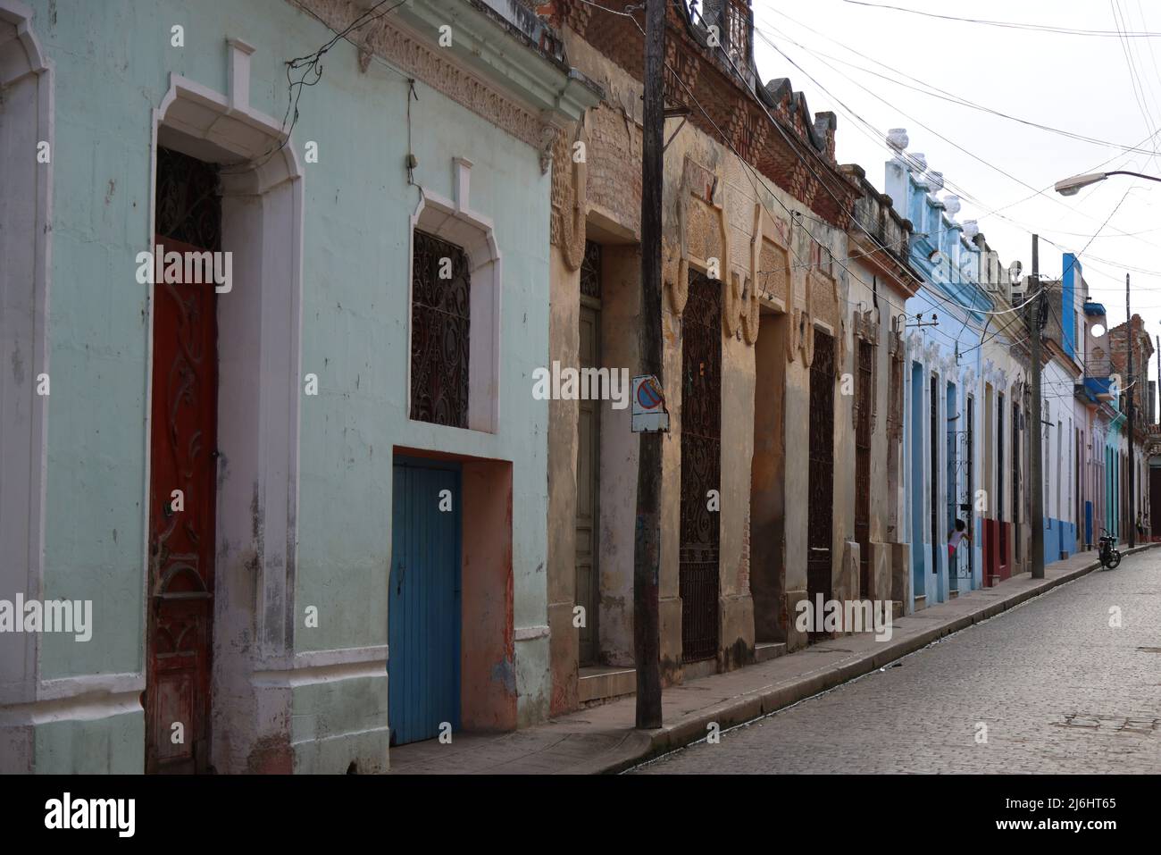 The characteristic houses of Camaguey, Cuba Stock Photo Alamy