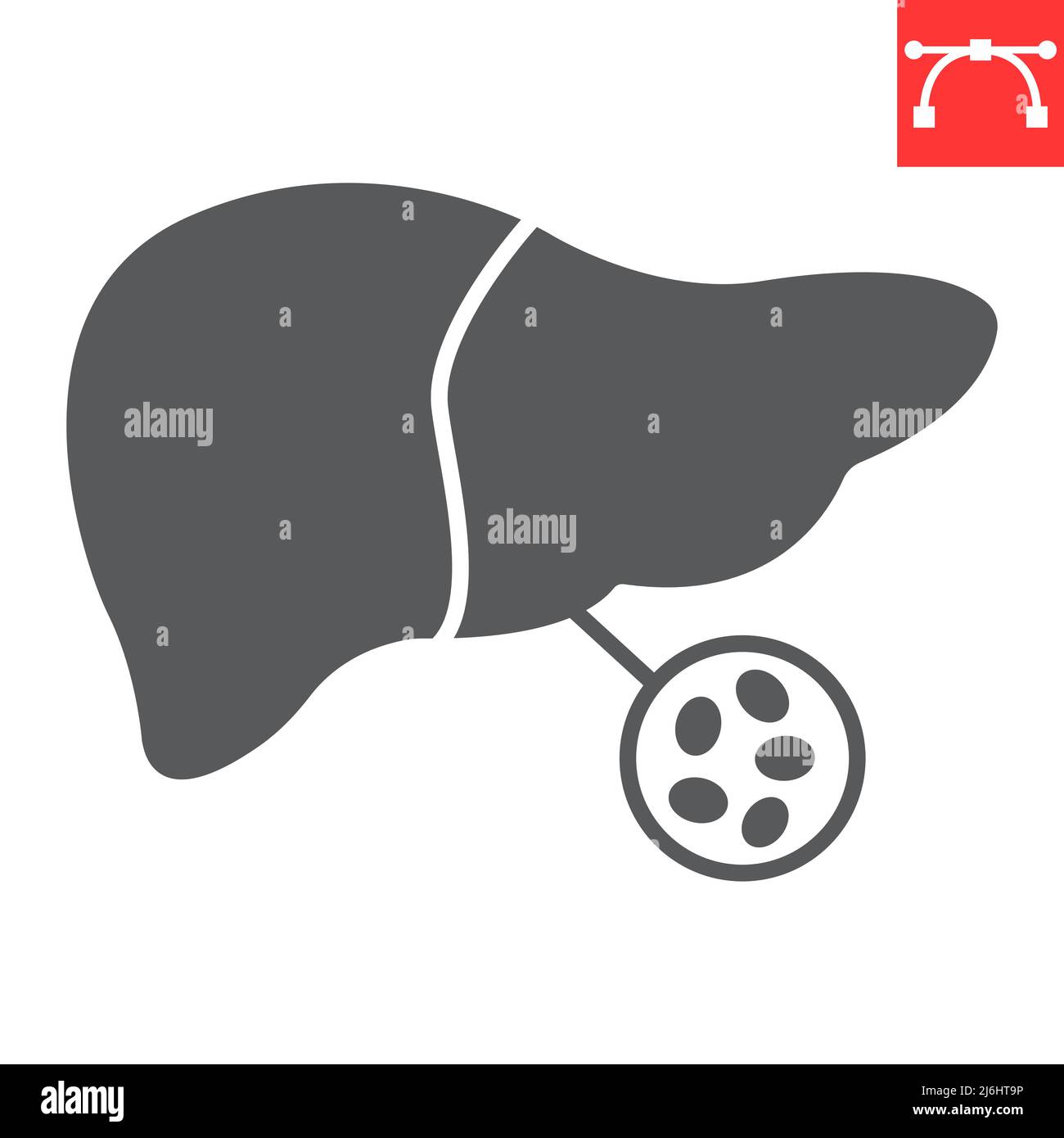 Fatty liver glyph icon, unhealthy and disease, liver vector icon ...