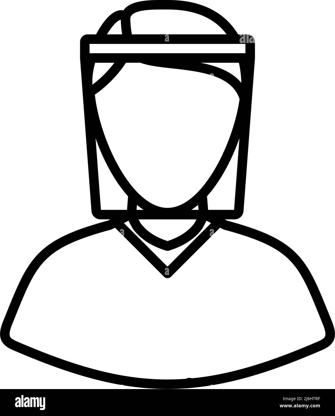 Face Shield Icon. Bold outline design with editable stroke width