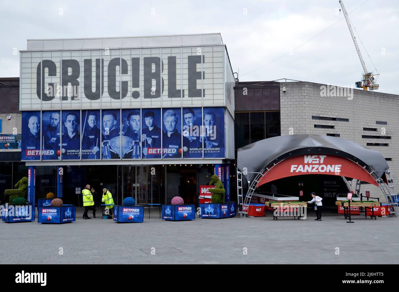 The Crucible Theatre in Sheffield during the 2022 World Snooker Championships Stock Photo