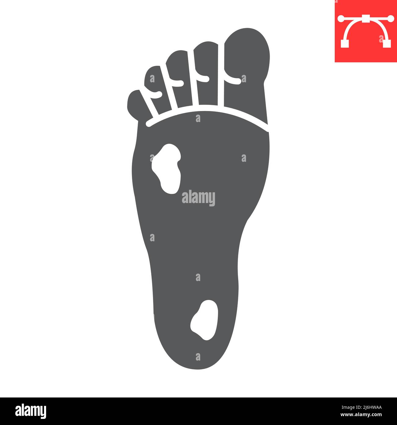 Diabetic foot glyph icon, ulcer and disease, diabetic foot vector icon ...