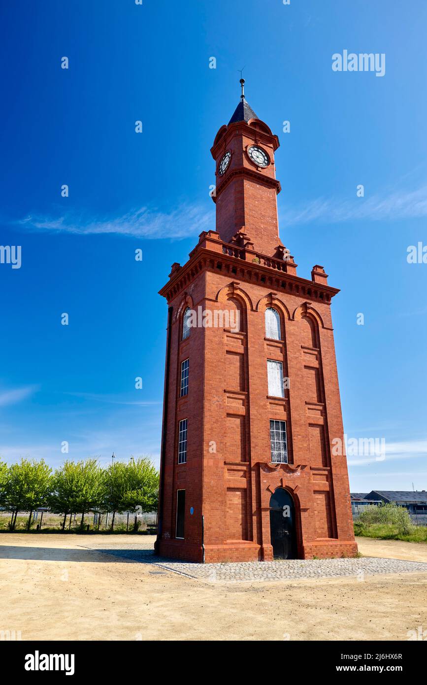 Middlesbrough docks clock tower Stock Photo