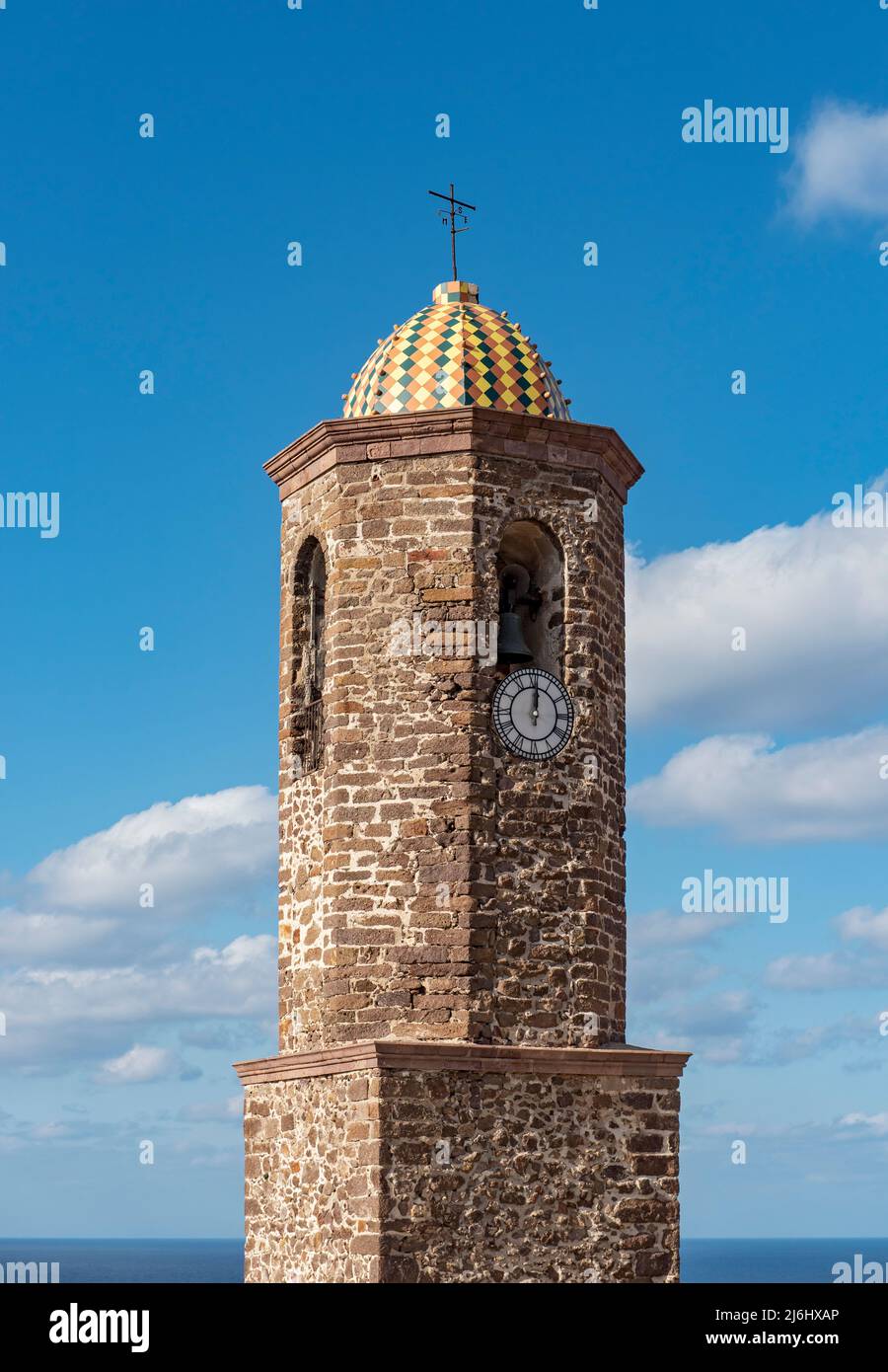 Bell-tower of Castelsardo Cathedral, Sardinia, Italy Stock Photo