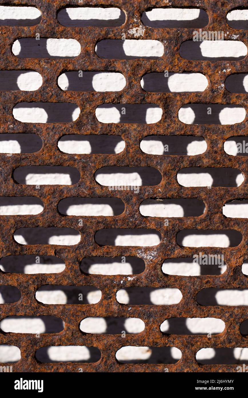 old metal Rusty grid background full frame. High quality photo Stock Photo