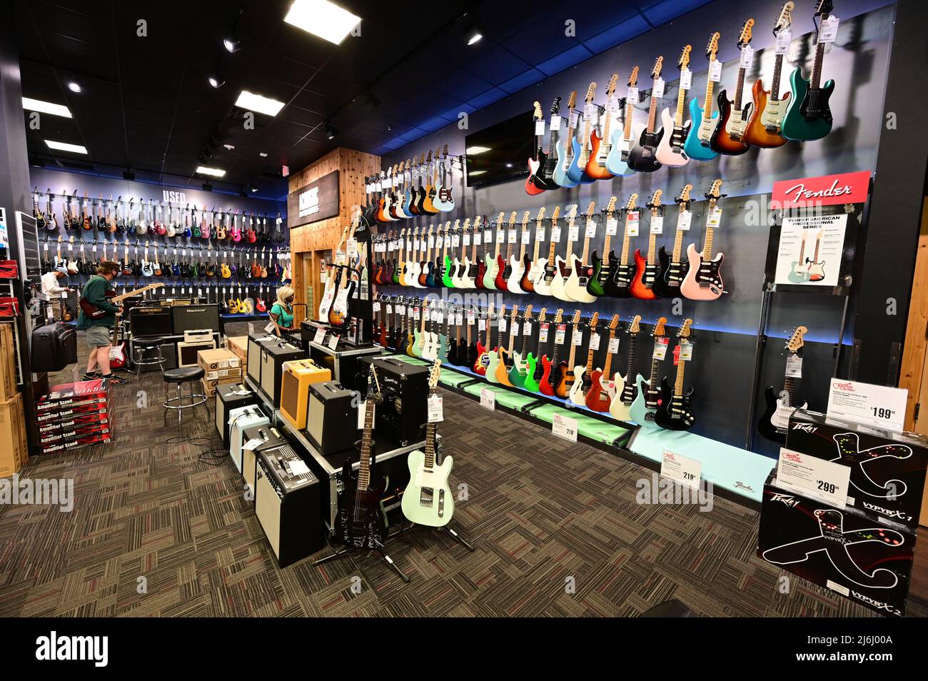 A guitar shop in Las Vegas Stock Photo Alamy