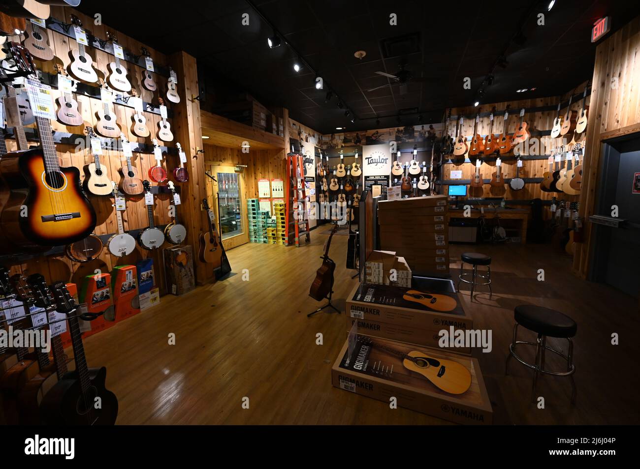 A guitar shop in Las Vegas Stock Photo Alamy