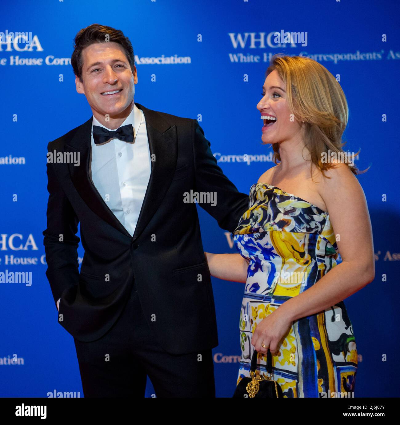 Tony Dokoupil and Katy Tur arrives for the 2022 White House Correspondents  Association Annual Dinner at the Washington Hilton Hotel on Saturday, April  30, 2022. This is the first time since 2019