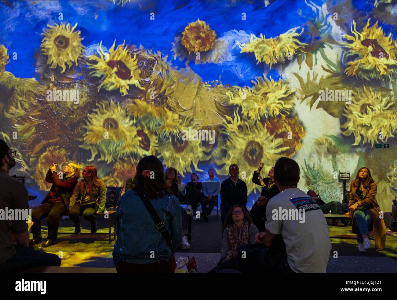 London, UK. 30 April 2022. Audience watching Sunflowers series at Van