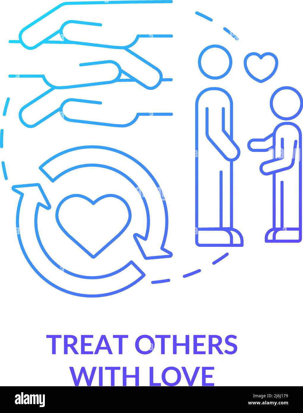 Treat others with love blue gradient concept icon Stock Vector Image ...