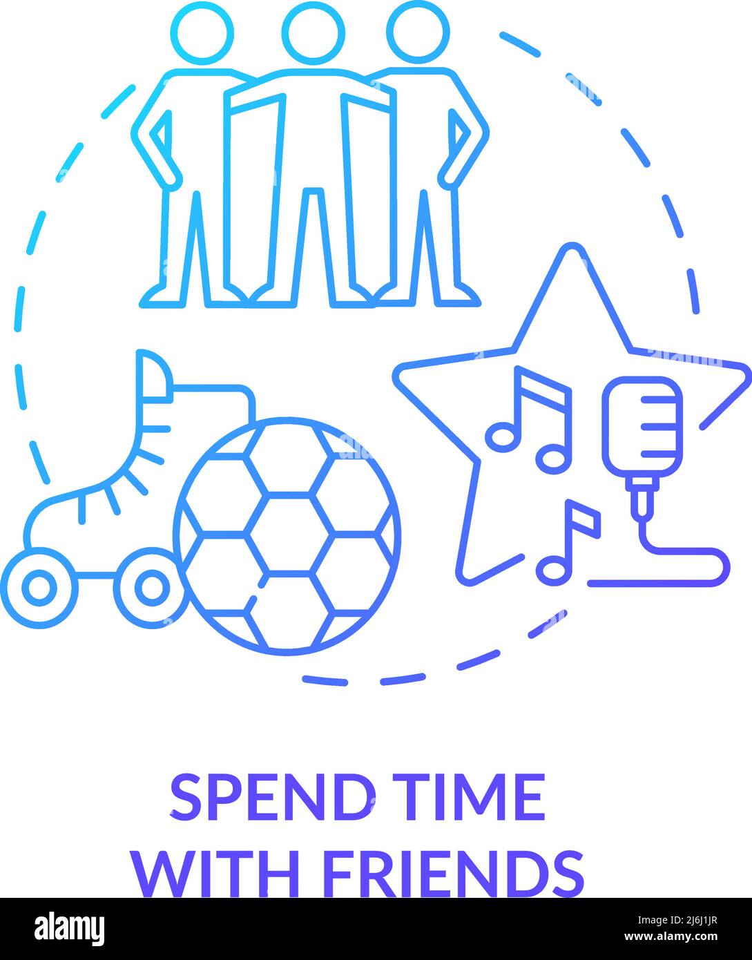 Spend Time With Friends Blue Gradient Concept Icon Stock Vector Image And Art Alamy 